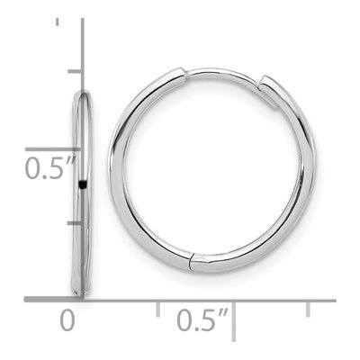 14K White Gold 16mm Hoop Earrings – view 4
