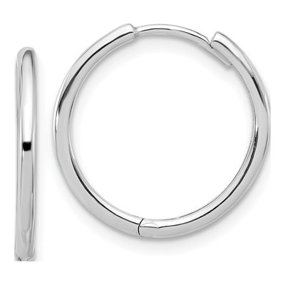 14K White Gold 16mm Hoop Earrings
