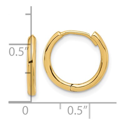 14K Yellow Gold 14mm Hoop Earrings – view 4