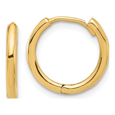 14K Yellow Gold 14mm Hoop Earrings