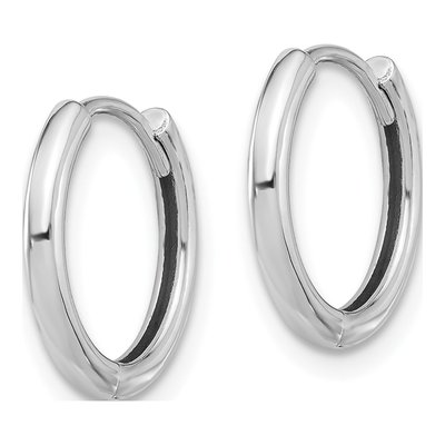 14K White Gold 14mm Hoop Earrings – view 2