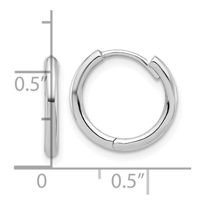 14K White Gold 14mm Hoop Earrings – view 4