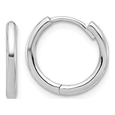 14K White Gold 14mm Hoop Earrings