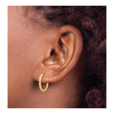 14K Yellow Gold 16mm Hoop Earrings – view 3
