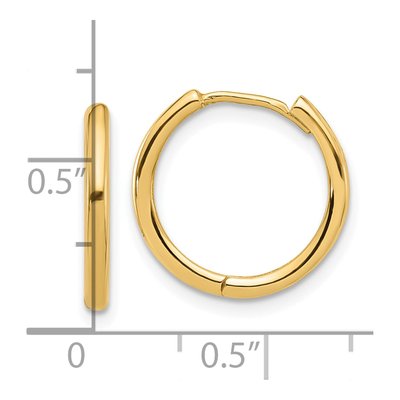 14K Yellow Gold 16mm Hoop Earrings – view 4