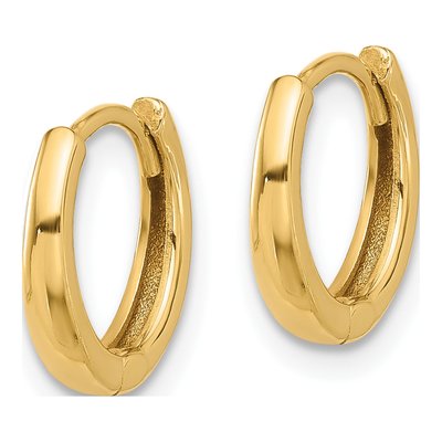 14K Yellow Gold 12mm Hoop Earrings – view 2