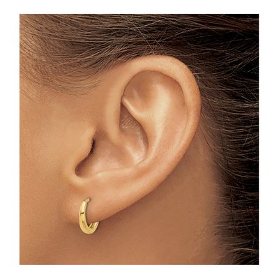 14K Yellow Gold 12mm Hoop Earrings – view 3