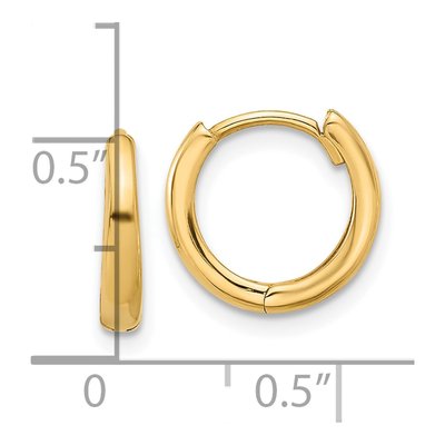 14K Yellow Gold 12mm Hoop Earrings – view 4