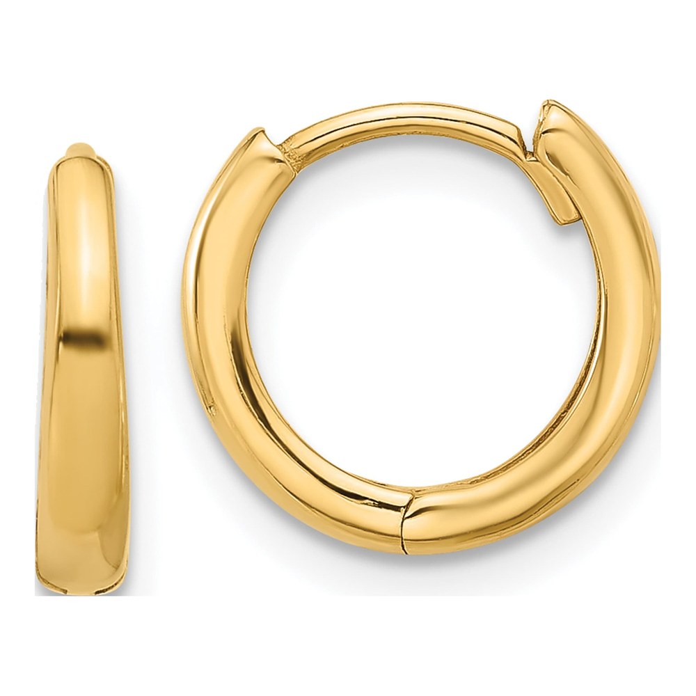 14K Yellow Gold 12mm Hoop Earrings