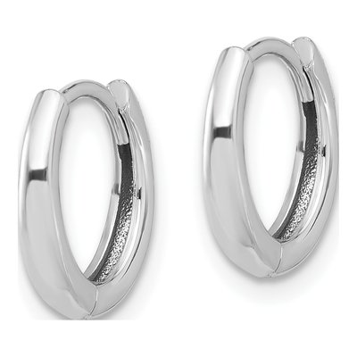 14K White Gold 12mm Hoop Earrings – view 2