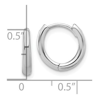 14K White Gold 12mm Hoop Earrings – view 4