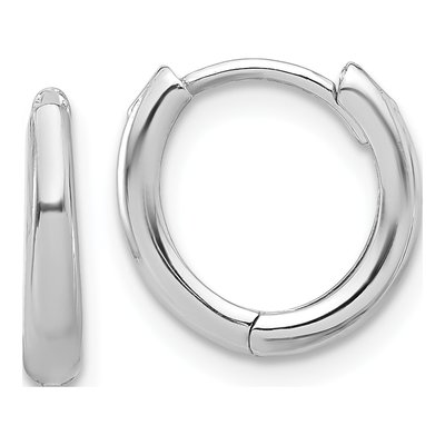 14K White Gold 12mm Hoop Earrings