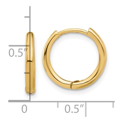 14K Yellow Gold 15mm Hoop Earrings – view 4