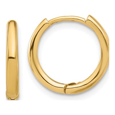 14K Yellow Gold 15mm Hoop Earrings