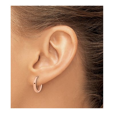 14K Rose Gold 15mm Hoop Earrings – view 3