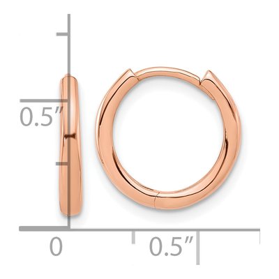14K Rose Gold 15mm Hoop Earrings – view 4