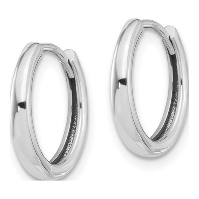 14K White Gold 15mm Hoop Earrings – view 2