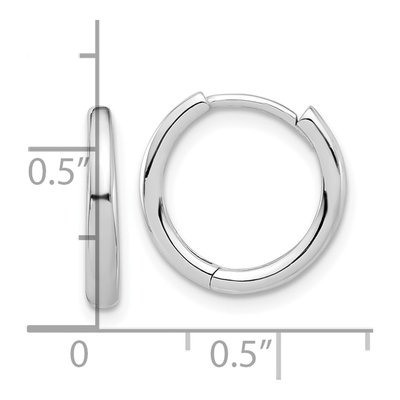 14K White Gold 15mm Hoop Earrings – view 4