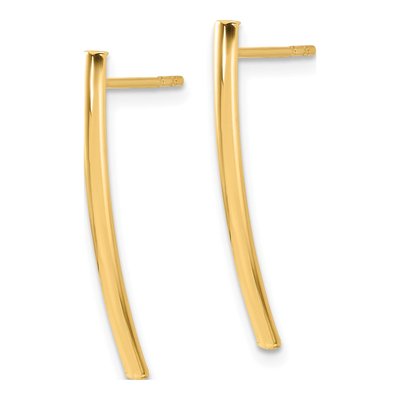 14K Yellow Gold Bar Dangle Earrings – view 2