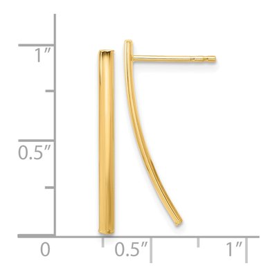 14K Yellow Gold Bar Dangle Earrings – view 4