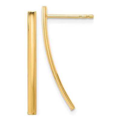 14K Yellow Gold Bar Dangle Earrings