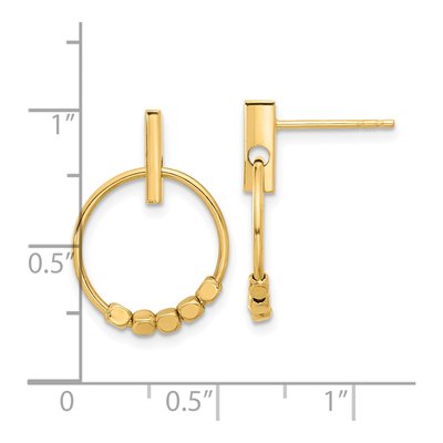 14K Yellow Gold Circle Dangle Earrings – view 4