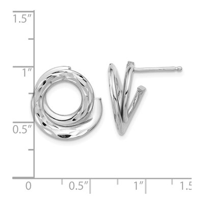 14K White Gold Intertwined Circle Stud Earrings – view 4