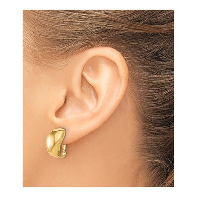 14K Yellow Gold Omega Clip Non-Pierced Stud Earrings – view 3