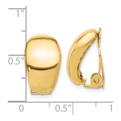 14K Yellow Gold Omega Clip Non-Pierced Stud Earrings – view 4