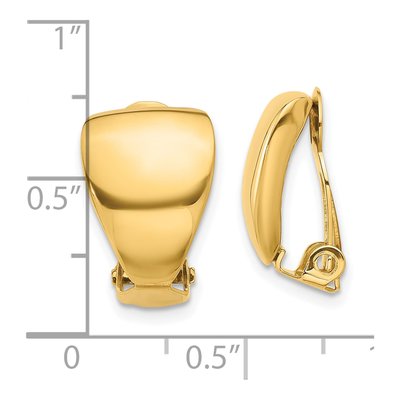 14K Yellow Gold Omega Clip Button Stud Earrings – view 4