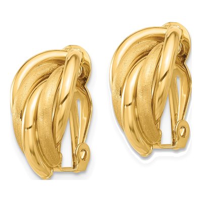 14K Yellow Gold Non-Pierced Button Stud Earrings – view 2