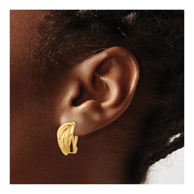 14K Yellow Gold Non-Pierced Button Stud Earrings – view 3
