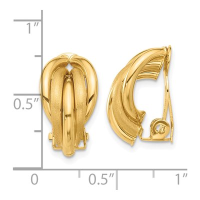 14K Yellow Gold Non-Pierced Button Stud Earrings – view 4