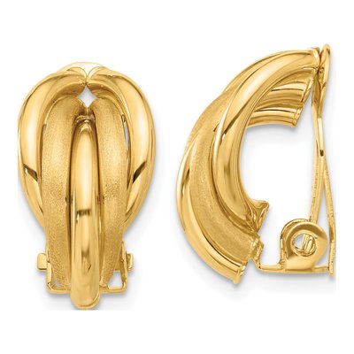 14K Yellow Gold Non-Pierced Button Stud Earrings