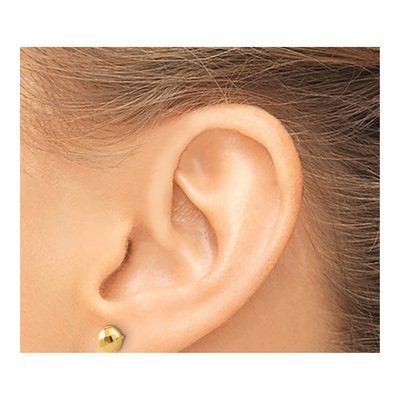 14K Yellow Gold Diamond-Cut Puffed Button Stud Earrings – view 3