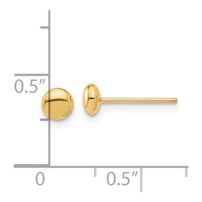 14K Yellow Gold Puffed Button Stud Earrings – view 4
