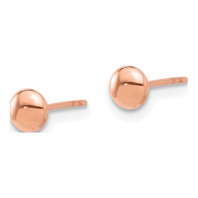 14K Rose Gold Puffed Button Stud Earrings – view 2