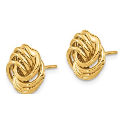 14K Yellow Gold Love Knot Stud Earrings – view 2