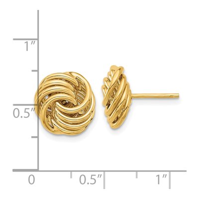 14K Yellow Gold Love Knot Stud Earrings – view 4