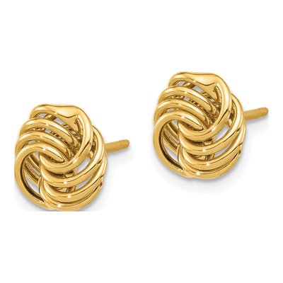 14K Yellow Gold Love Knot Stud Earrings – view 2