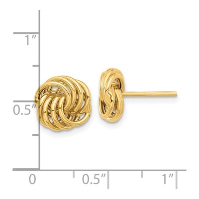 14K Yellow Gold Love Knot Stud Earrings – view 4