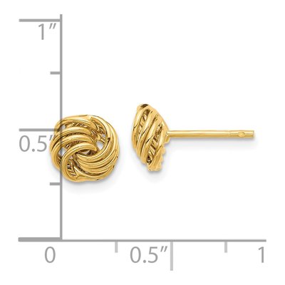 14K Yellow Gold Love Knot Stud Earrings – view 4