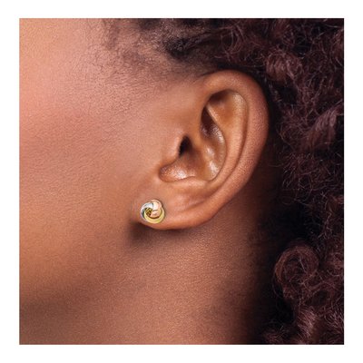 14K Tri-Color Gold Love Knot Stud Earrings – view 3