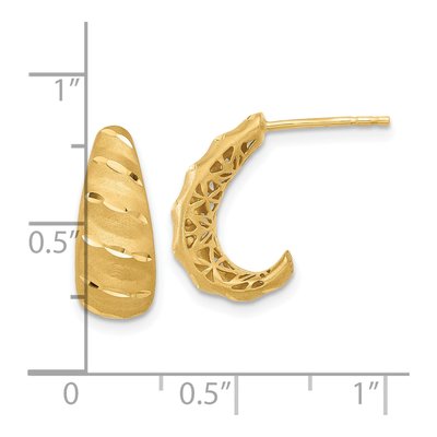 14K Yellow Gold 12mm J- Hoop Earrings – view 4