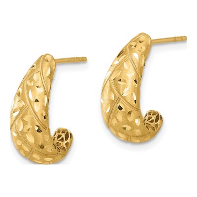 14K Yellow Gold 17mm J- Hoop Earrings – view 2