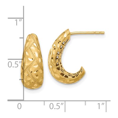 14K Yellow Gold 17mm J- Hoop Earrings – view 4