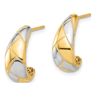 14K Yellow Gold 17mm J- Hoop Earrings – view 2
