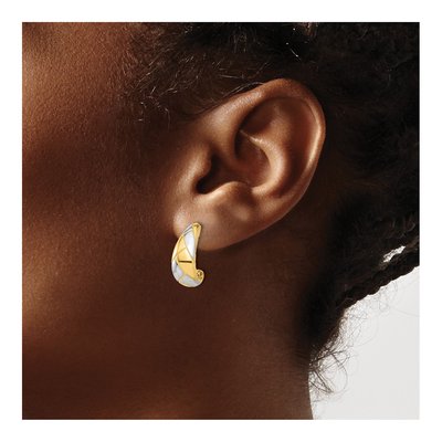 14K Yellow Gold 17mm J- Hoop Earrings – view 3