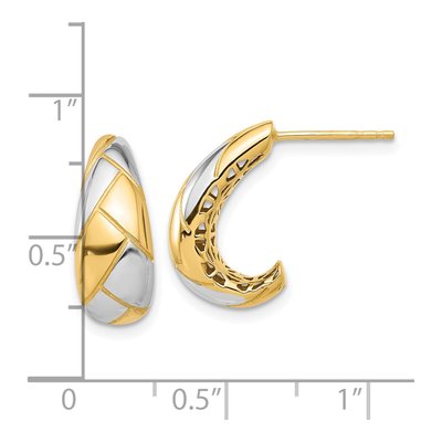 14K Yellow Gold 17mm J- Hoop Earrings – view 4