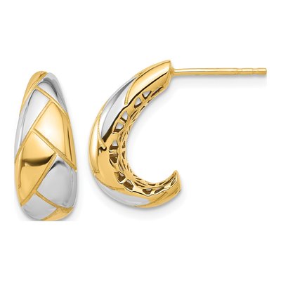 14K Yellow Gold 17mm J- Hoop Earrings